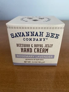 Crema de manos Savannah Bee Company cera de abejas y jalea real 3,4 oz romero lavanda - Imagen 1 de 4