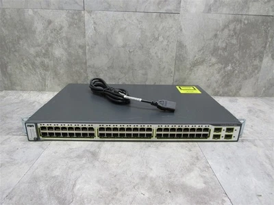 Conmutador de 48 puertos Cisco Systems Catalyst serie 3750 WS-C3750-48TS-S ¡PROBADO! Foto 1 de 4