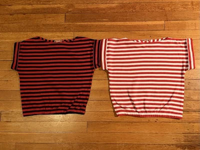 Lote Camisa Corta Esquina Informal DE COLECCIÓN Para Mujer’s M Multicolor Rayas Años 70 Cuadrada Foto 1 de 4