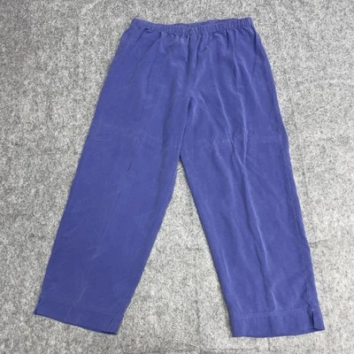 Chicos Pants Womens Size 3 Purple 100% Silk Jacquard Fish Pull-On Wide Leg - Image 1 of 4