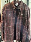 Carhart Flannel Shirt  Lg/Tall Multicolored Relaxed Fit Preowned/Button Down