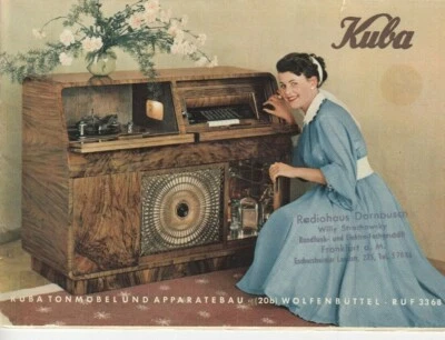 Rare Vintage Radio Brochure - KUBA - German console radios - Capri - Venetia ad  - Image 1 of 4
