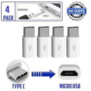 4x Type-C to Micro USB Converter Adapter For Samsung,LG,Motorola,ZTE,HTC,BLU,Goo - Picture 1 of 4