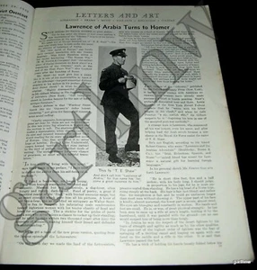 LAWRENCE OF ARABIA 1932 T.E. PHOTO & REVIEW OF HIS ODYSSEY TRANSLATION HOMER - Picture 1 of 1