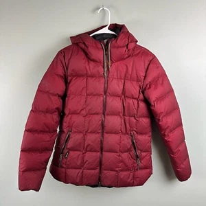 Holdens Women's Down Red Coat Hooded Jacket Size Large Warm Thick Winter Puffer - Picture 1 of 11