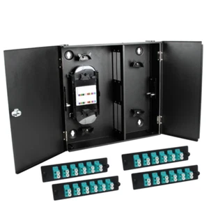 48LC OM3/OM4 Fiber 4 Panel Wall Enclosure Locking Splice Tray Spools - Picture 1 of 7