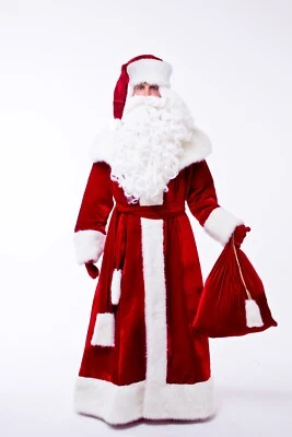Ded Moroz costume Santa Claus outfit Grandpa Father Frost long robe high quality - Image 1 of 4