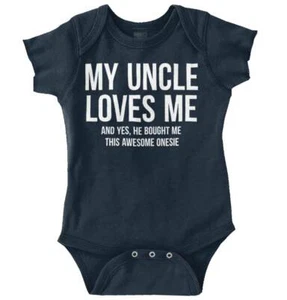 Uncle Loves Me Cute Niece Nephew Shower Gift Newborn Baby Boy Girl Infant Romper - Picture 1 of 17