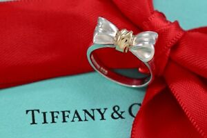 Tiffany & Co. 18K Gold & Sterling Silver Ribbon Bow Ring