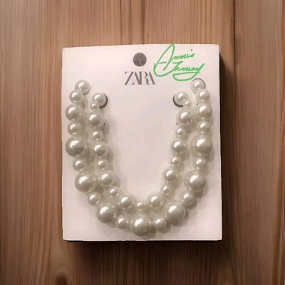 ZARA女式2件装珍珠项链(珍珠大理石,均码) — 第 1/4 张图片