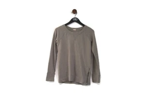 J. Crew Side Zip French Terry Cotton Crew Neck Size XS Gray Sweater - Picture 1 of 5