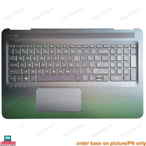 HP 15-AX 15-BC 15-DP TPN-Q173 backlit US keyboard palmrest deep green touchpad - Picture 1 of 2