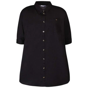 Camicia Zhenzi lino mix savanna 54 56 (XL) nera maniche corte - Foto 1 di 2