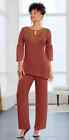 Size M Ashro Spice Brown Formal Church Tajma Embellished Pant Suit Set