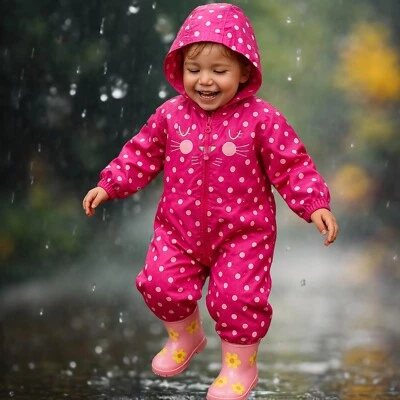 G5 APPAREL Kinder Mädchen All-In-One Wasserdicht Regenanzug Kleinkinder Babys Outdoor Overall Anzug