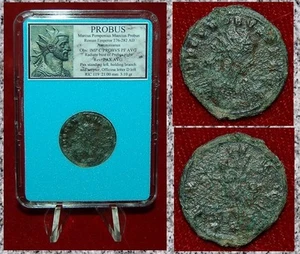 Antigua moneda del Imperio Romano de PROBUS Pax sosteniendo rama en reverso Antoniniano - Imagen 1 de 4