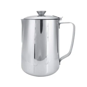 Milk Frothing Cup Stainless Steel MugPitcher Jug with Lid Latte Coffee Art To... - Picture 1 of 9