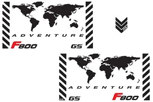 Motorcycle Reflective Decals World Adventure for BMW F800 GS Touratech Panniers - Picture 1 of 5
