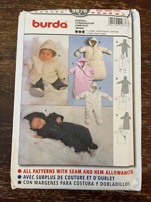 Burda 9876 UNCUT Sewing Pattern, Infant's Jumpsuit, Size 1M-18M - Image 1 of 2