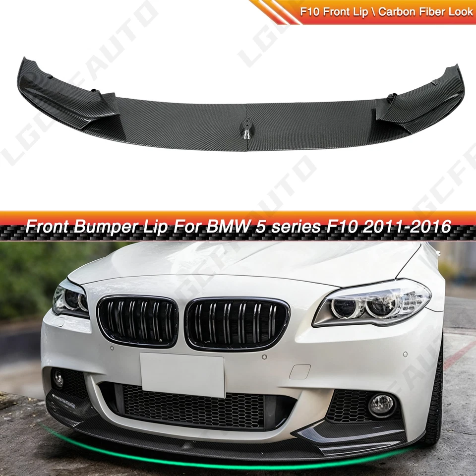 Fibra de carbono para BMW F10 535i 528i 550i M Sport 2011-16 parachoques delantero alerón labio Foto 1 de 4