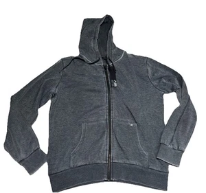 William Rast Hoodie Full Zip Mens M Gray Burnout Zip Jacket Cotton Lightweight - Picture 1 of 10