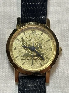 Vintage Wittnauer Pegasus Gold Dial Quartz Watch – Original Strap – Running - Picture 1 of 14