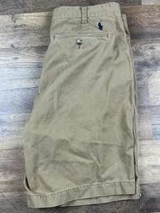 Polo Ralph Lauren Shorts Mens 36x9 Tan Chino Relaxed Fit Khaki Beige Flat Front - Picture 1 of 12