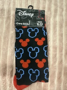 Disney Mickey Minnie Mouse Crew-Socken Größe 9-13 Unisex marineblau neu mit Etikett - Bild 1 von 3