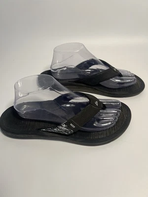 Sandalias para mujer UsadasComo Nuevas_Reef, abanico, negras talla 10 diseño de hojas Foto 1 de 4