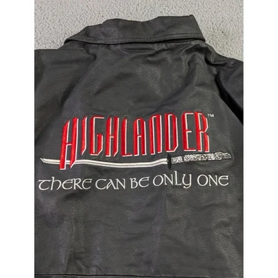 Jaqueta de couro preta promocional Highlander filme pode haver apenas uma masculina tamanho XXL - Imagem 1 de 4