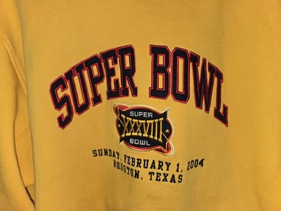 Sudadera con capucha vintage 2004 Super Bowl XXXVIII, Patriots, Panthers, Reebok Med. Foto 1 de 4