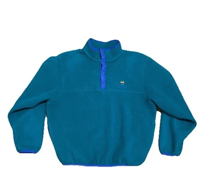 LL Bean Snap Fleece Apple Boston Embroidered Logo Macintosh Sz Medium Vintage - Image 1 of 4