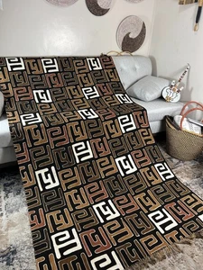 Brown Mudcloth Blanket – Tribal African Bed Cover Throw - Picture 1 of 7