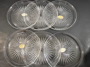 Vintage Klarschliff Kristall Salat/Dessert Teller 8 3/8" (6er Set) Neu aus altem Lagerbestand - Bild 1 von 11