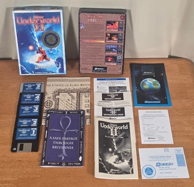 Ultima Underworld II Labyrinth Worlds Foil IBM PC Big Box Juego Completo Mapa CIB Foto 1 de 4
