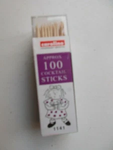 Caroline Wooden Cocktail Sticks : Box of 100 :Sold Singly Flat Rate Postage - Picture 1 of 2