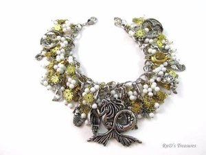 Vintage UNTER DEM MEER Glasperlen BETTELARMBAND 8 1/2" - Bild 1 von 6