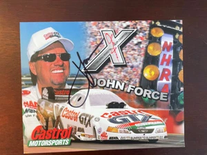 JOHN FORCE Signed 8X10 CASTROL MATTE PHOTO CARD - COA #6 - NHRA - Picture 1 of 2