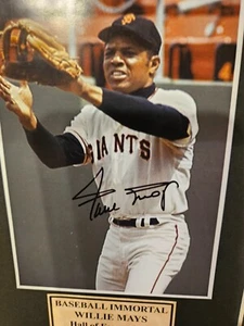 Baseball Balls Immortal Willie Mays Hall of Fame 1979 Autographed Colored Photo - Picture 1 of 8