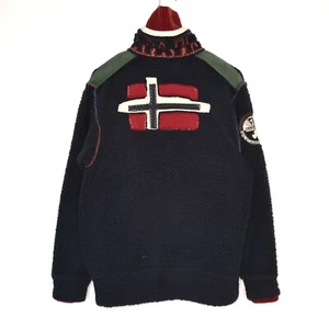 Vintage Herren NAPAPIJRI Fleecejacke dunkelblau Größe M - Bild 1 von 5