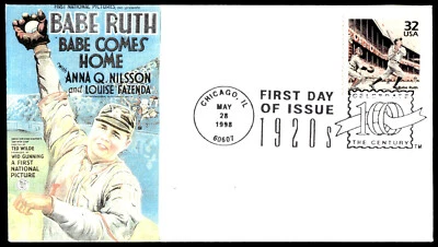 1998 Babe Ruth Celebrate the Century 1920's FDC- Bonnie Fuson Cachet - Image 1 of 2