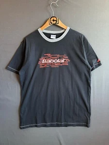Vintage Babolat Tennis Shirt Mens Large Black Sports Classic Outdoor Graphic - Picture 1 of 5