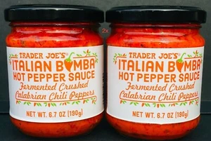 2 Trader Joe's Italian Bomba Hot Pepper Sauce Fermented Calabrian Chili Pepper - Picture 1 of 5