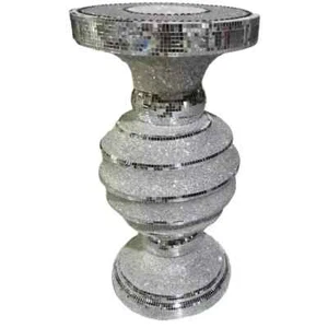 New Style End Table 1 Large 40x60cm Crushed Diamond Crystal Sparkly Silver - Picture 1 of 5