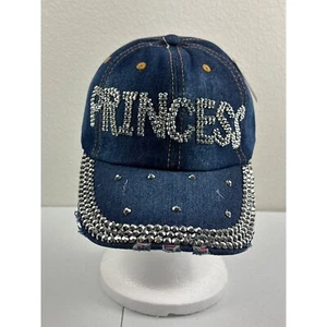 Princess Rhinestone Denim Cap For Women’s Adjustable Bling Hat  Bedazzled Brim - Picture 1 of 8