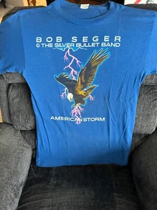 VINTAGE 1986 BOB SEGER American Storm Tour T-Shirt LARGE EXC - 2-seitig RAR - Bild 1 von 5
