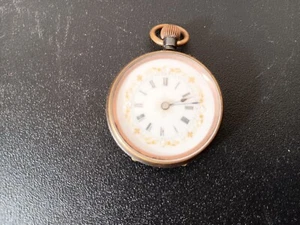 Ladies Size, Working, Swiss Made Gun Metal Pocket Watch - Picture 1 of 5