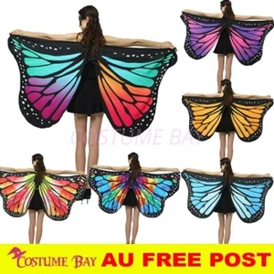 Woman's Soft Fabric Multicolour Butterfly Wings Cape Scarf Wrap Printing Shawl  - Bild 1 von 31
