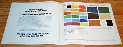 1974 AMC COLOR CODE OPTIONS ORIGINAL DEALER ADVERTISEMENT PRINT AD 74 AMX - Image 1 of 3