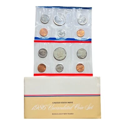 1986 P&D US Mint Sets Lot of 2 Sets 10 BU Coins OGP  "JG Coins" - Image 1 of 4